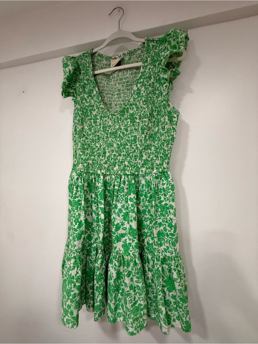 Universal Thread Green and White Floral Mini Dress